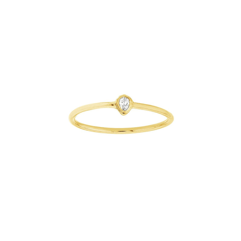 14K Gold Solo Pear Bezel Diamond Band