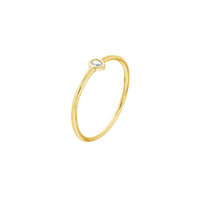 14K Gold Solo Pear Bezel Diamond Band