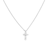 14K Gold Diamond Mini Cross Pendant Necklace