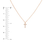 14K Gold Diamond Mini Cross Pendant Necklace