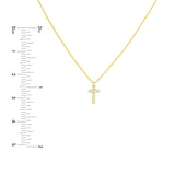 14K Gold Diamond Mini Cross Pendant Necklace