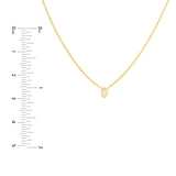 14K Gold Mini Diamond Marquise Bezel Drop Pendant Necklace