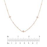14K Gold Diamond Star Bezels and Bead Necklace