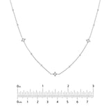 14K Gold Diamond Star Bezels and Bead Necklace