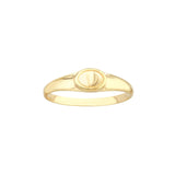 14K Gold Mini Signet Band