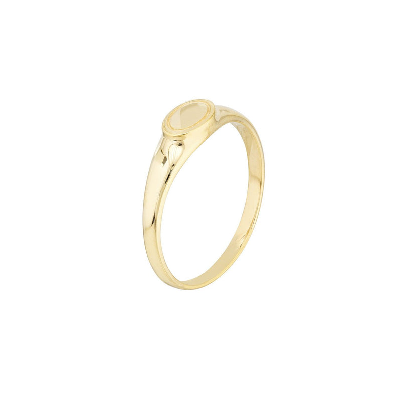 14K Gold Mini Signet Band