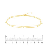 14K Yellow Gold Anklets with Diamonds