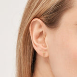 14K Gold Cross Stud Earrings