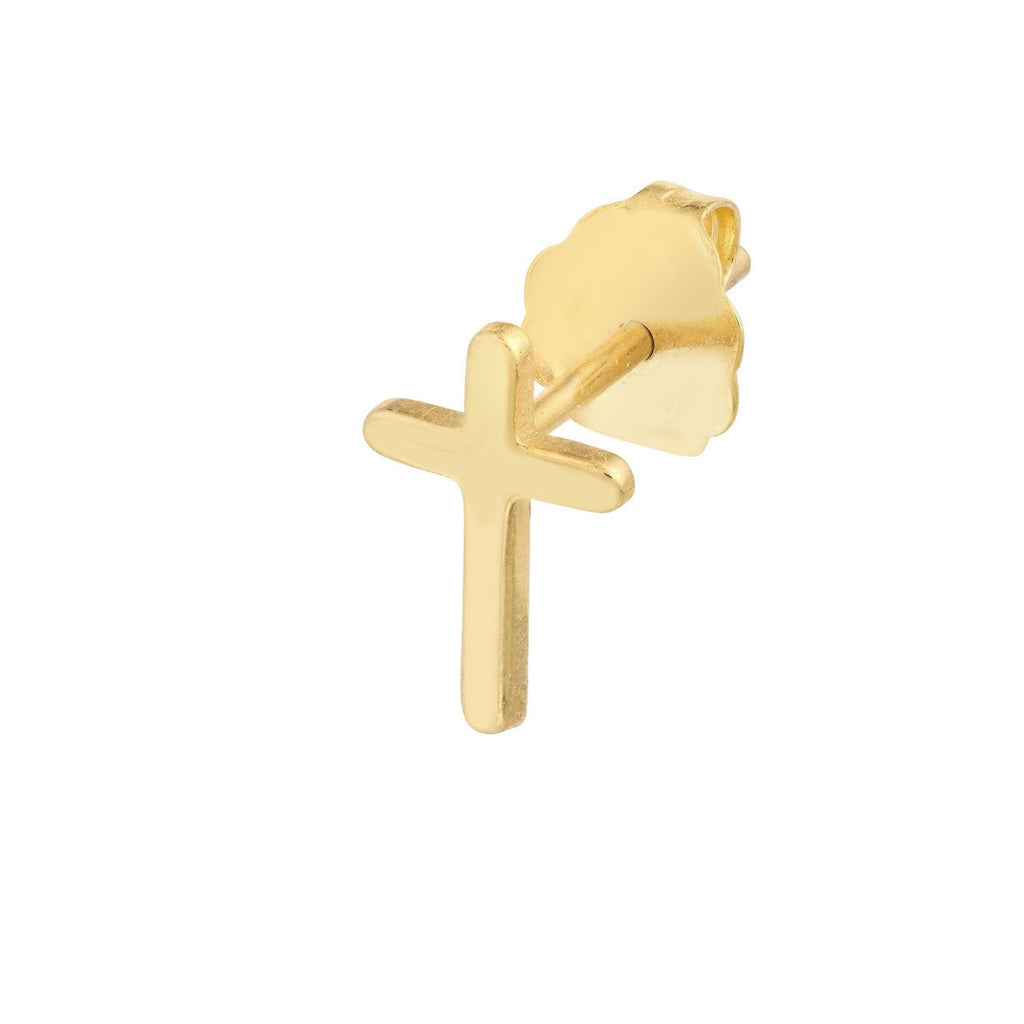 14K Gold Cross Stud Earrings – David's House of Diamonds