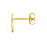 14K Gold Cross Stud Earrings
