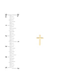 14K Gold Cross Stud Earrings