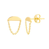 14K Gold Sunrise Chain Stud Earrings
