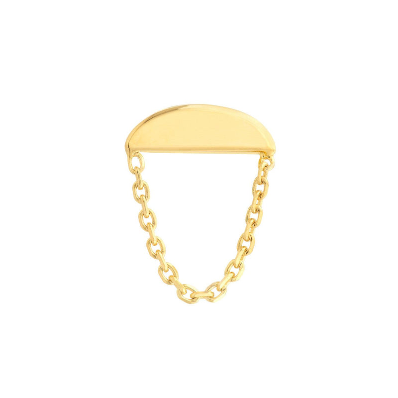 14K Gold Sunrise Chain Stud Earrings