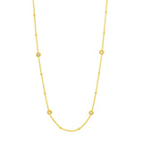 14K Gold Bead and Diamond Bezel Necklace