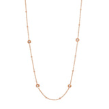 14K Gold Bead and Diamond Bezel Necklace