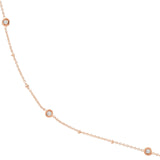 14K Gold Bead and Diamond Bezel Necklace