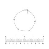 14K Gold Multi Diamond Bezel and Diamond Bead Bracelet