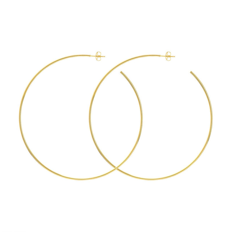 14K Gold Thin Hoop Earrings
