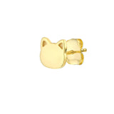 14K Gold Cat Stud Earrings
