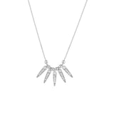 14K Gold Diamond Spike Bezel and Bead Necklace