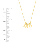 14K Gold Diamond Leaf Bezel and Bead Necklace