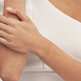 14K Gold Graduated Diamond Bezel Bolo Bracelet