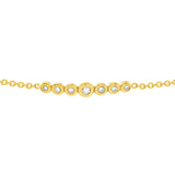 14K Gold Graduated Diamond Bezel Bolo Bracelet