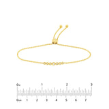 14K Gold Graduated Diamond Bezel Bolo Bracelet
