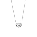 14K Gold Heart Puff Pendant Necklace