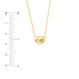 14K Gold Heart Puff Pendant Necklace