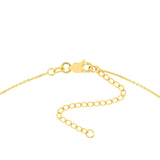 14K Gold Bead Mini Cross Pendant Necklace