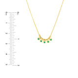 14K Gold Mini Emerald Bezel and Bead Pendant