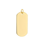 14K Gold Large Personalized Dog Tag Pendant