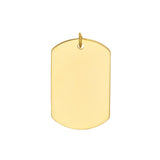 14K Gold Large Personalized Dog Tag Pendant