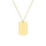 14K Gold Large Personalized Dog Tag Pendant