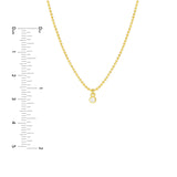 14K Gold Two Row Diamond Drop Diamond Cut Ball Necklace