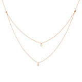 14K Gold Diamond Bezel Bead Chain Necklace