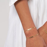14K Gold Mom Curb Chain Adjustable Bracelet