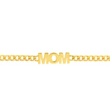 14K Gold Mom Curb Chain Adjustable Bracelet