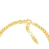 14K Gold Mom Curb Chain Adjustable Bracelet