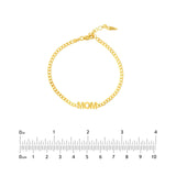 14K Gold Mom Curb Chain Adjustable Bracelet
