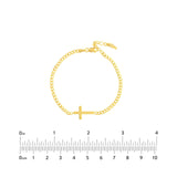 14K Gold Cross Curb Chain Bracelet