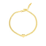 14K Gold Heart Curb Chain Bracelet