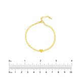 14K Gold Heart Curb Chain Bracelet