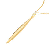 14K Gold Diamond Trio Bombe Marquise Drop Pendant Necklace