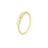 14K Gold Four Diamond Bezel Ring