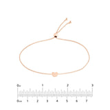 14K Gold Personalized Mini Heart Bolo Bracelet