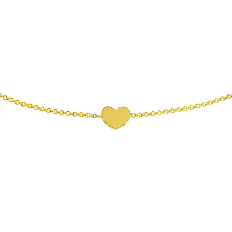 14K Gold Personalized Mini Heart Bolo Bracelet