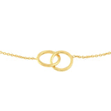 14K Gold Duo Hoop Linked Bolo Bracelet