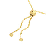 14K Gold Duo Hoop Linked Bolo Bracelet